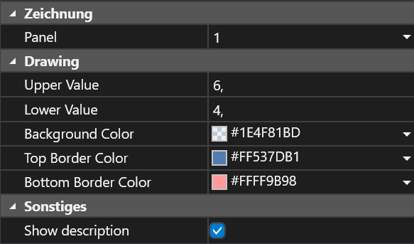 Colored Area Settings